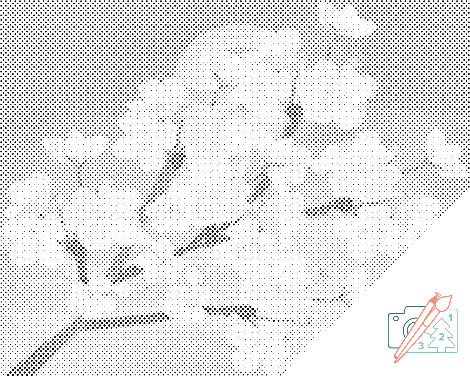 Mal-med-prikker -  Kirsebærblomster