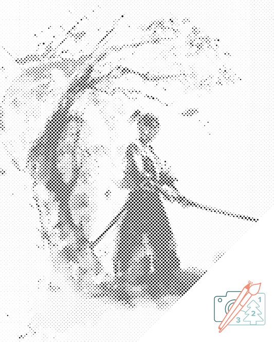 Mal-med-prikker -  Samurai