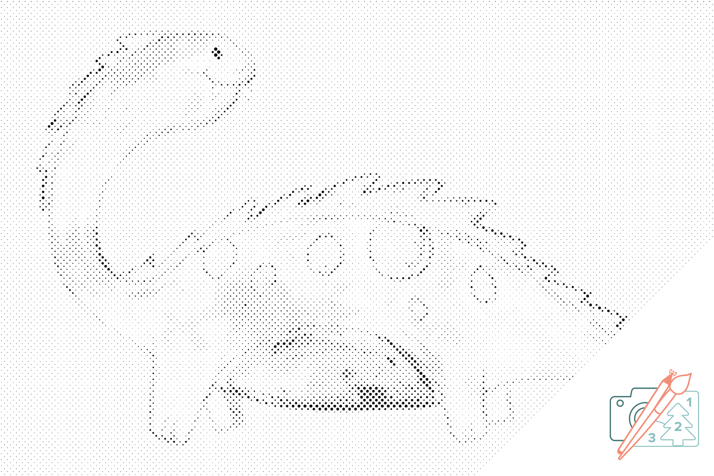 Mal-med-prikker -  Sød dinosaur