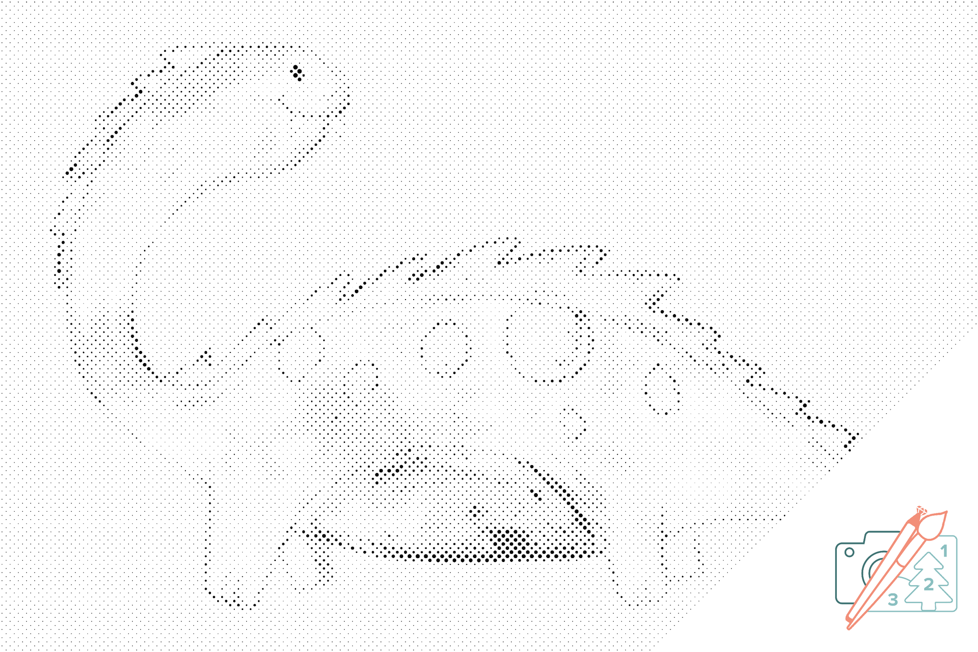 Mal-med-prikker -  Sød dinosaur