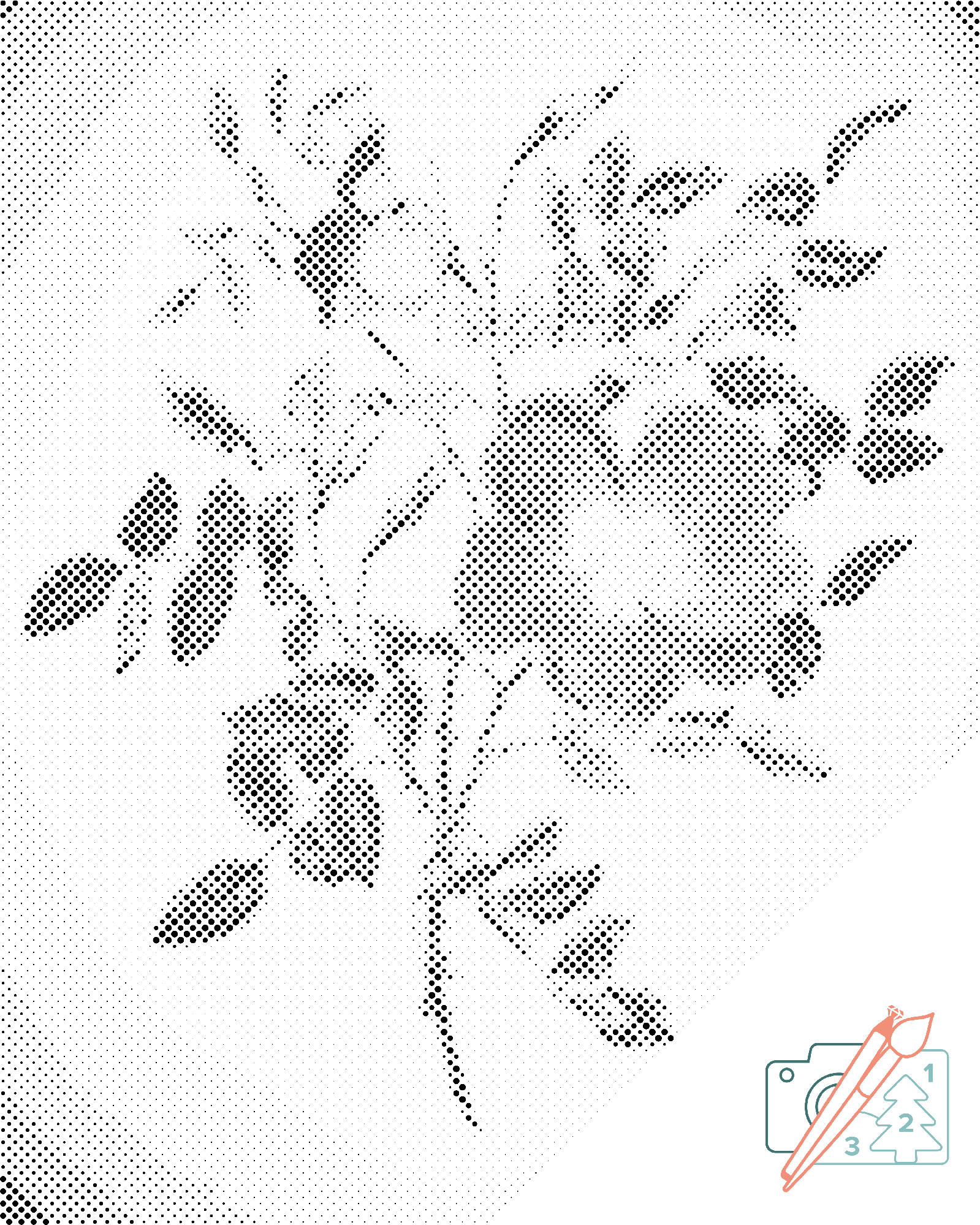 Mal-med-prikker -  Vintage Flowers VI