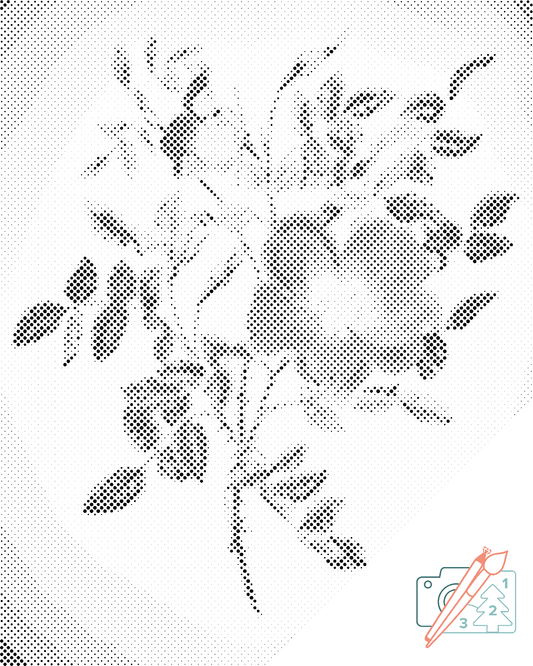 Mal-med-prikker -  Vintage Flowers VI