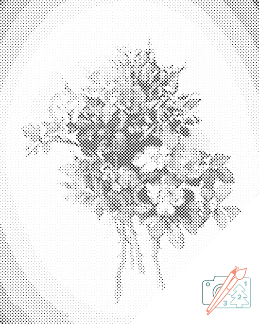 Mal-med-prikker -  Vintage Flowers VII