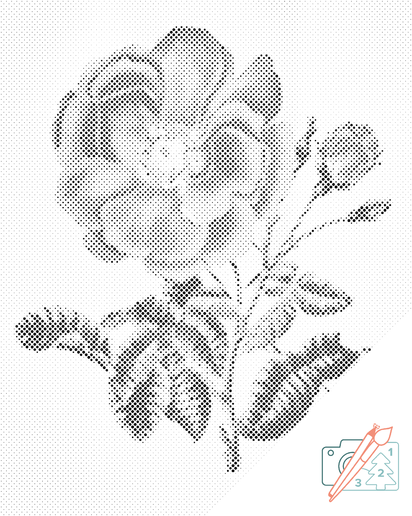 Mal-med-prikker -  Vintage Rose