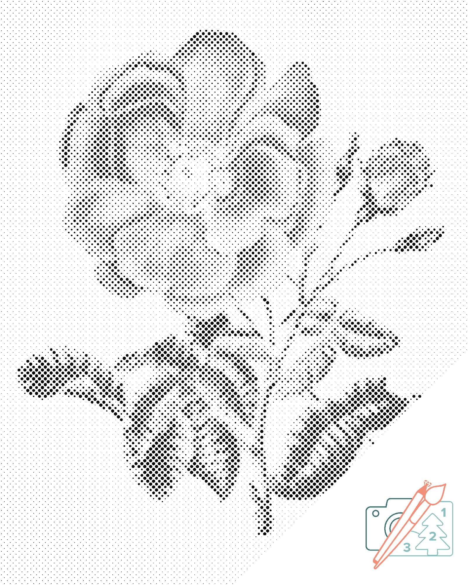 Mal-med-prikker -  Vintage Rose