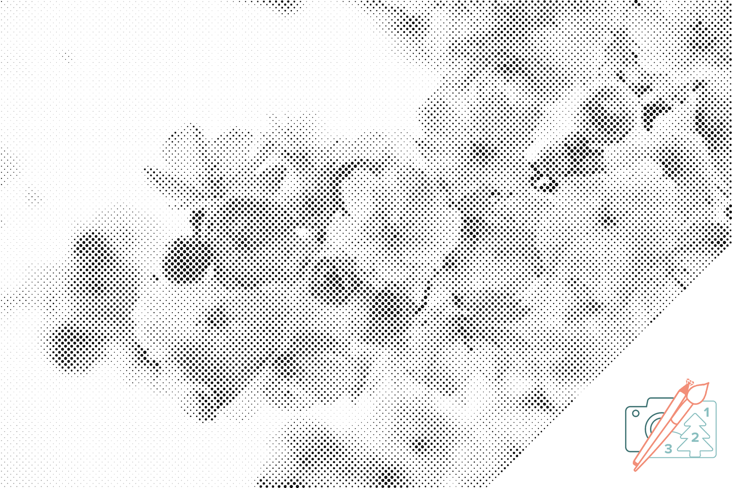 Mal-med-prikker -  Blomstrende kirsebær