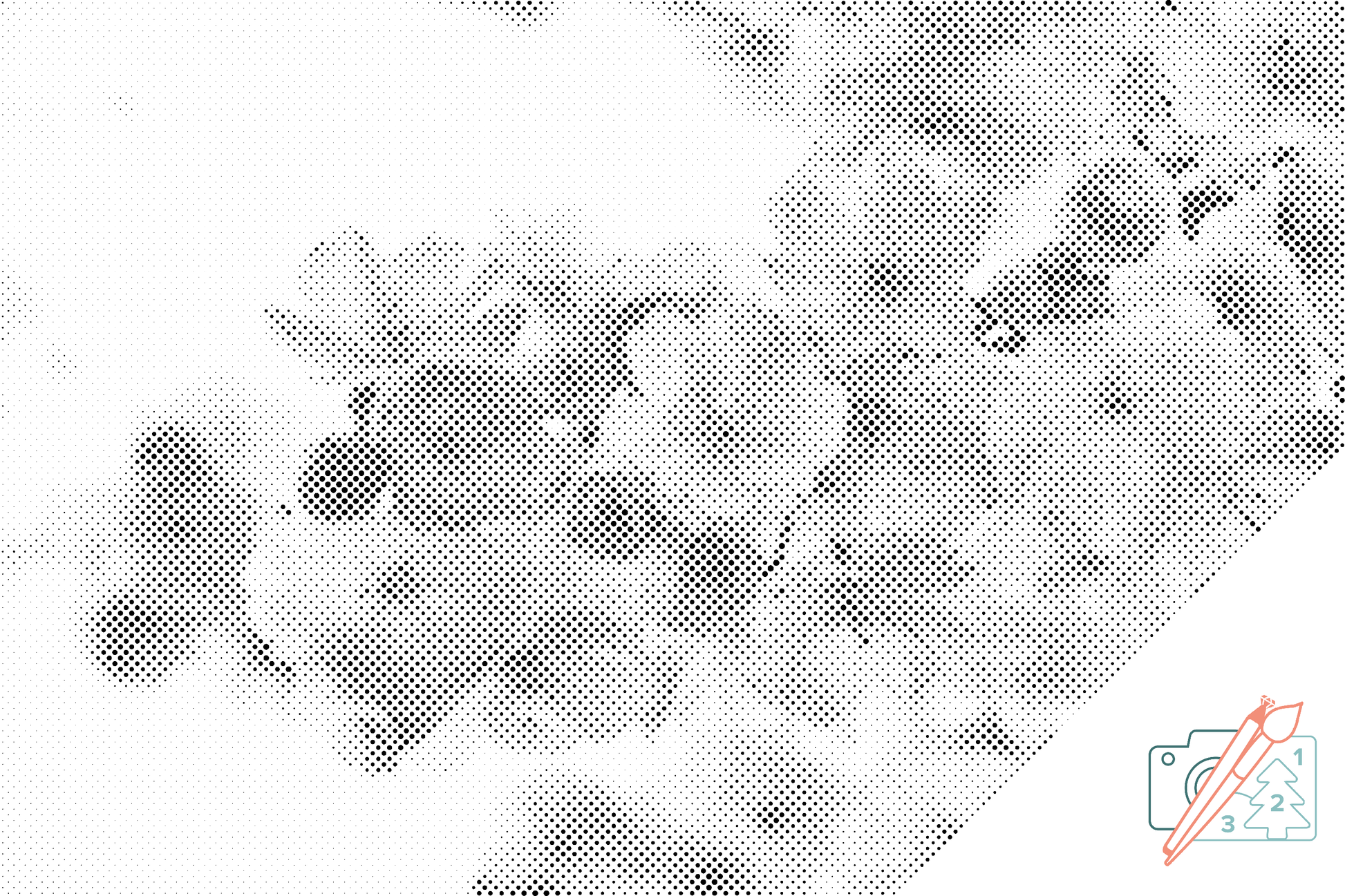 Mal-med-prikker -  Blomstrende kirsebær