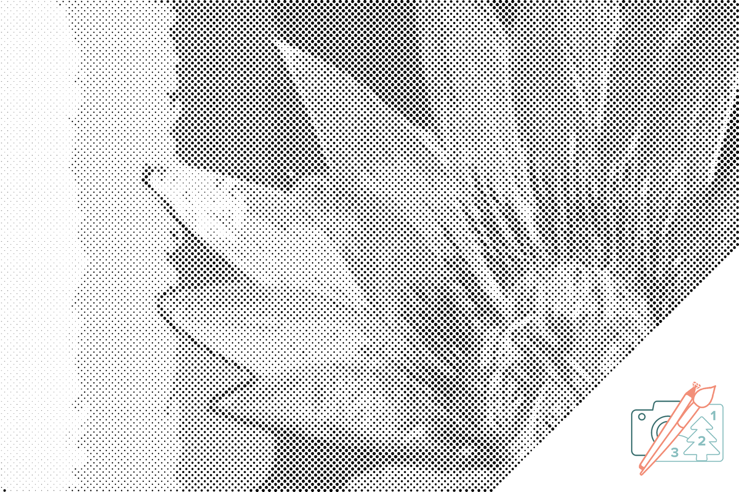 Mal-med-prikker -  Malet blomst