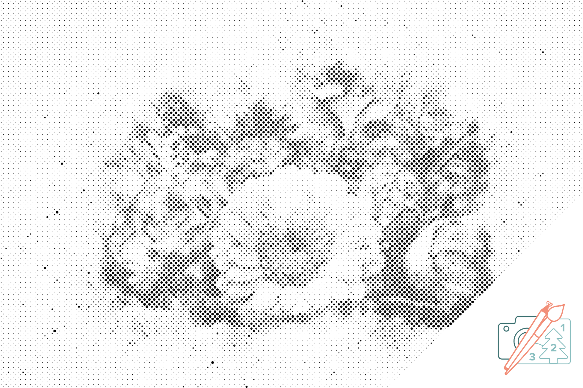 Mal-med-prikker -  Buket lyserøde blomster