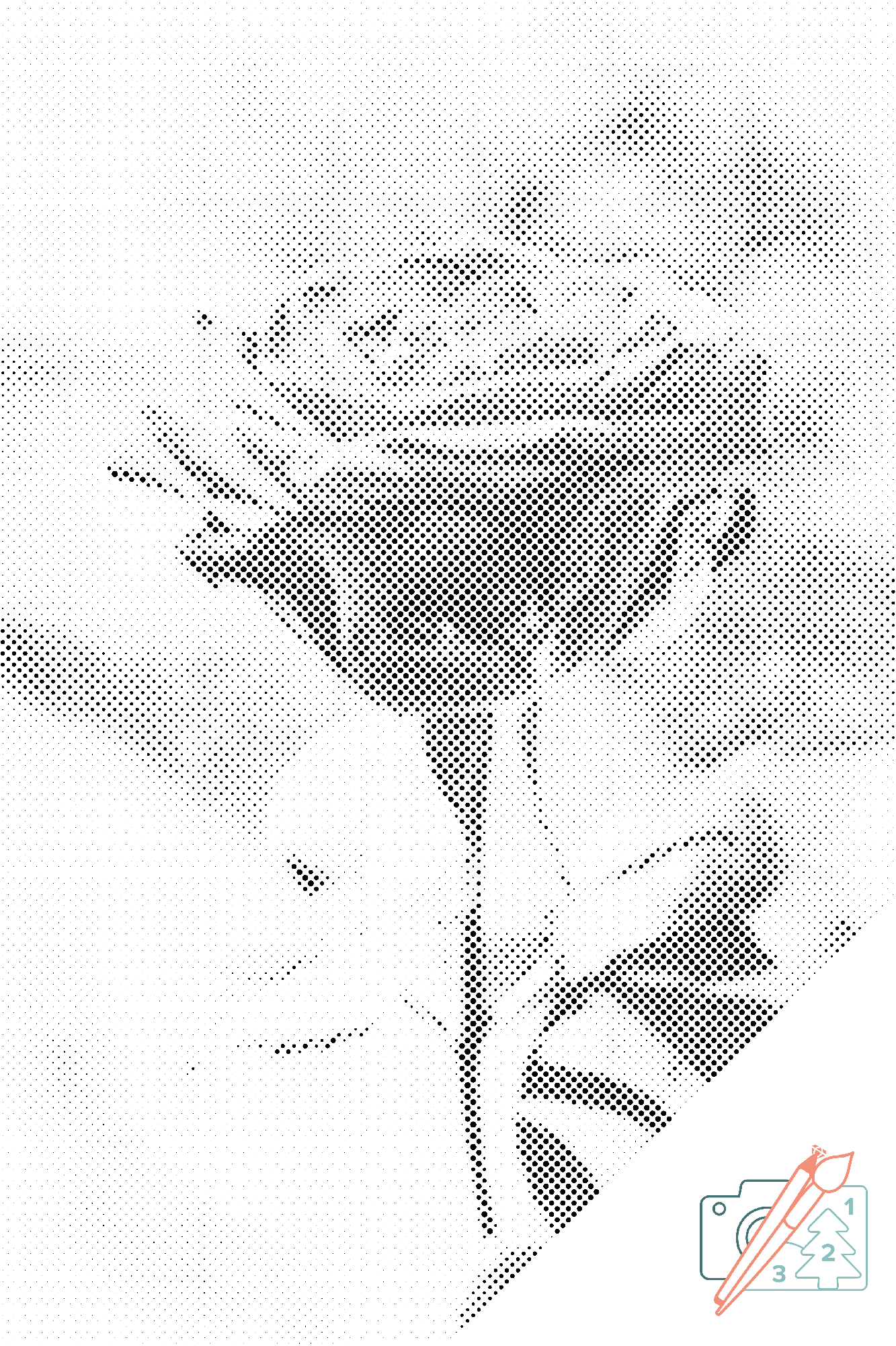 Mal-med-prikker -  Blomstrende Rose