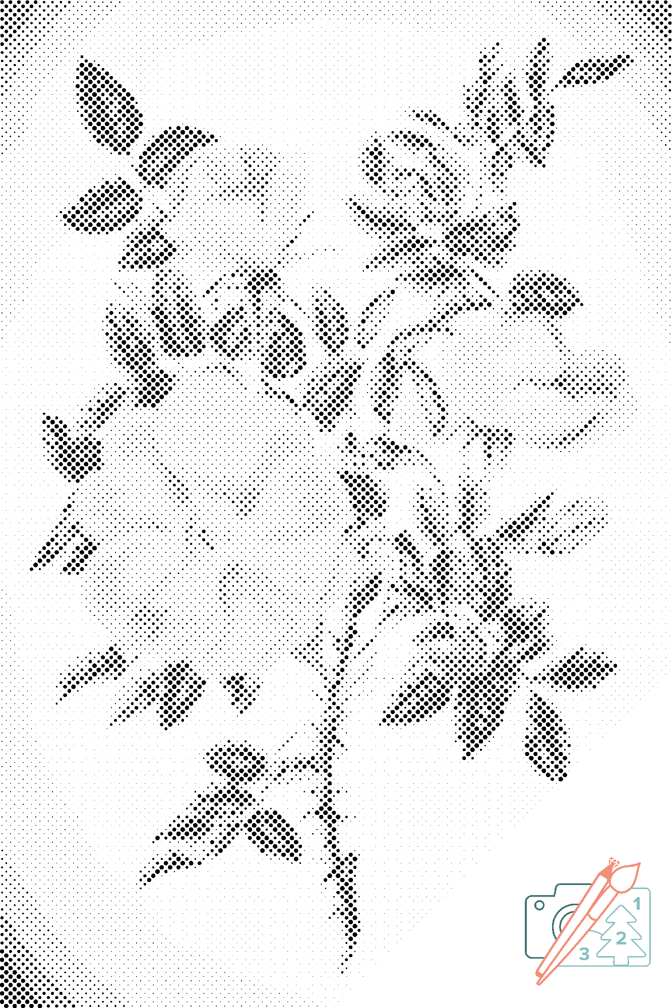 Mal-med-prikker -  Vintage Flowers III