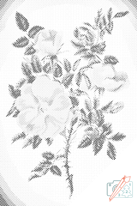 Mal-med-prikker -  Vintage Flowers III