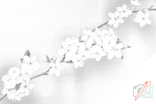 Mal-med-prikker -  Blomstrende træ