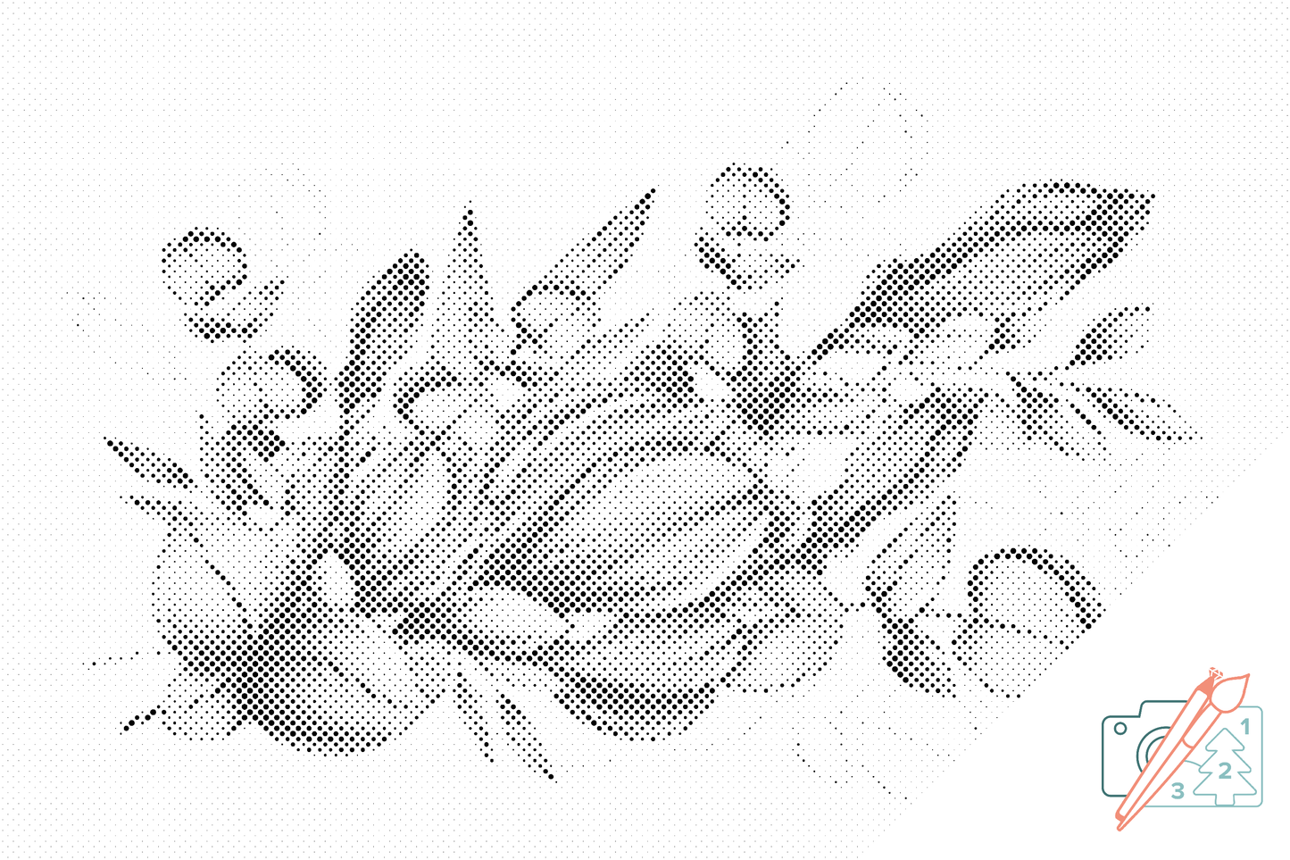 Mal-med-prikker -  Lilla blomster