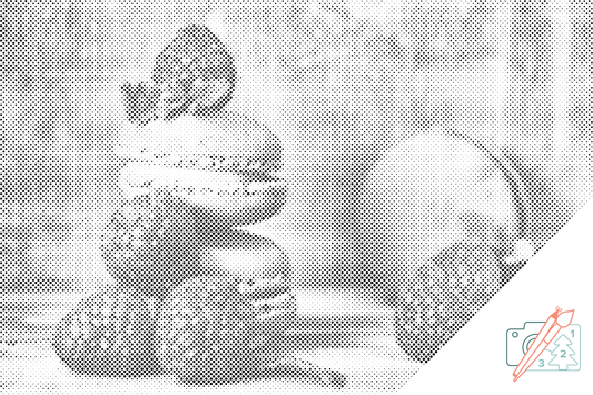 Mal-med-prikker -  Macarons og hindbær