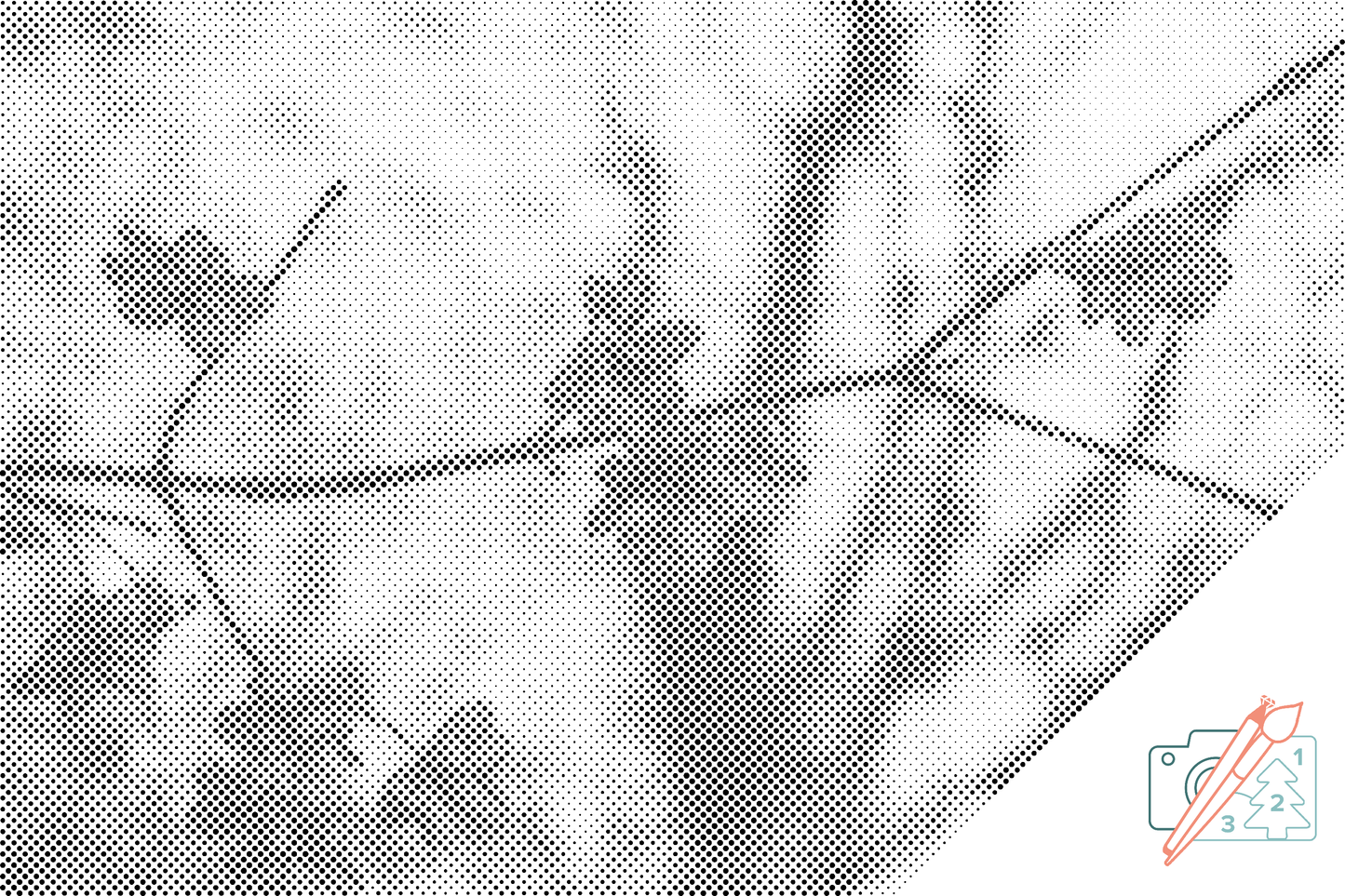 Mal-med-prikker -  Træblomster