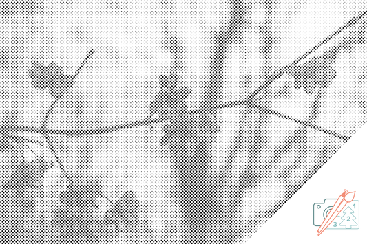 Mal-med-prikker -  Træblomster