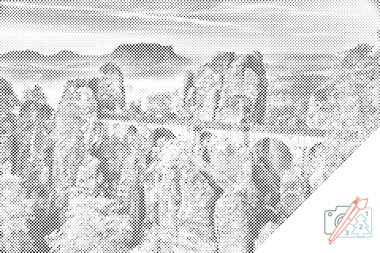 Mal-med-prikker -  Bastei-broen