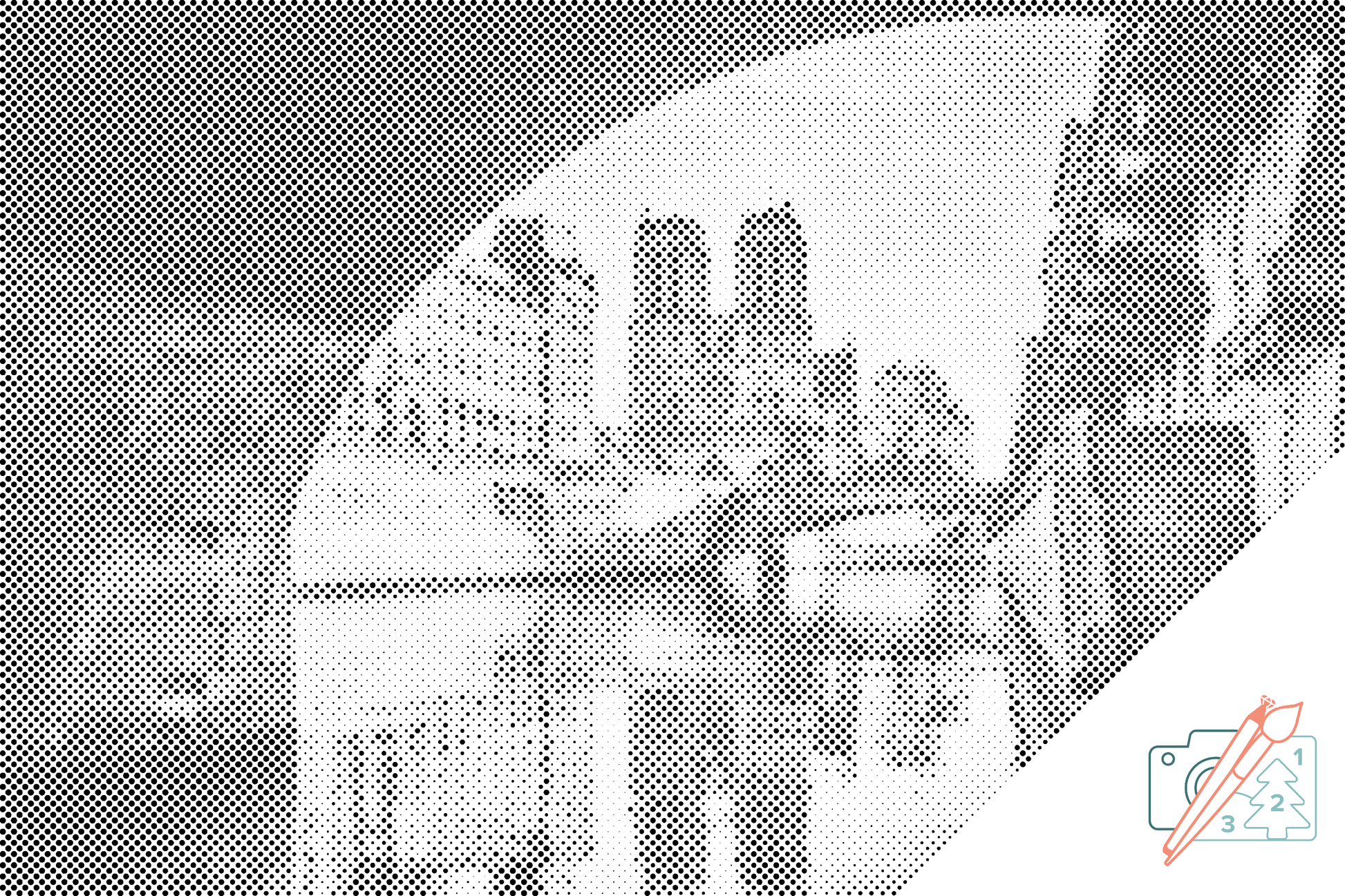 Mal-med-prikker -  Katedralen Notre-Dame