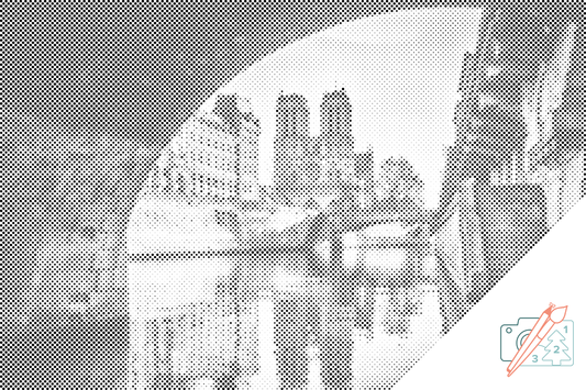 Mal-med-prikker -  Katedralen Notre-Dame