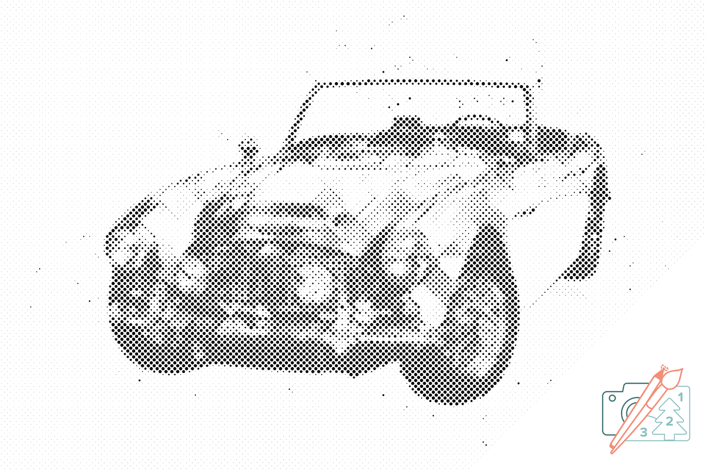 Mal-med-prikker -  Austin Healey