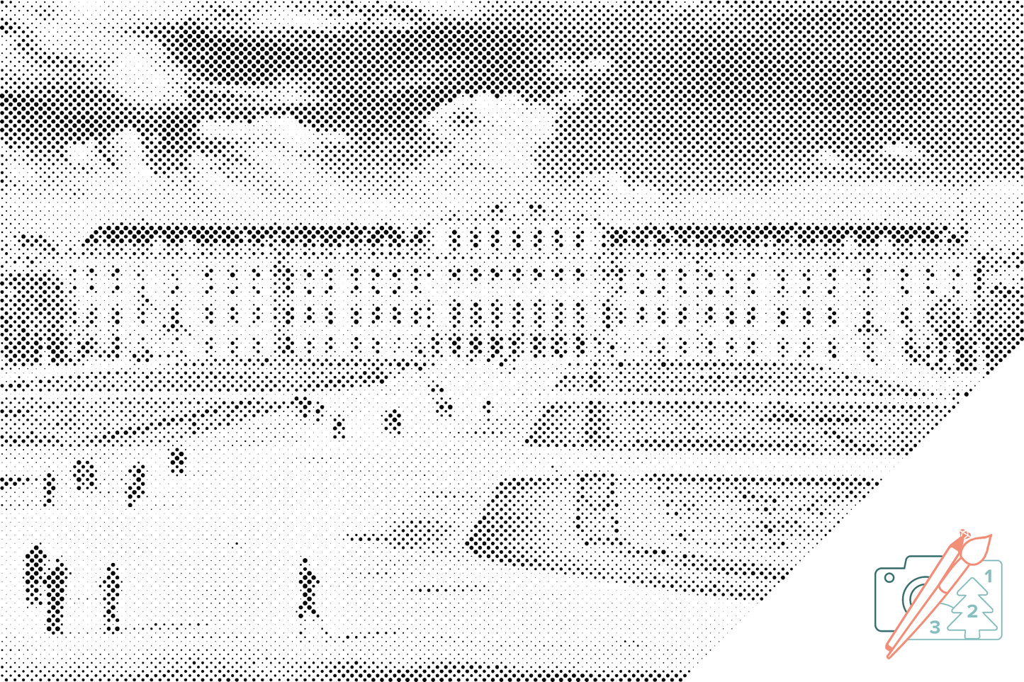 Mal-med-prikker -  Schönbrunn Slot i Wien