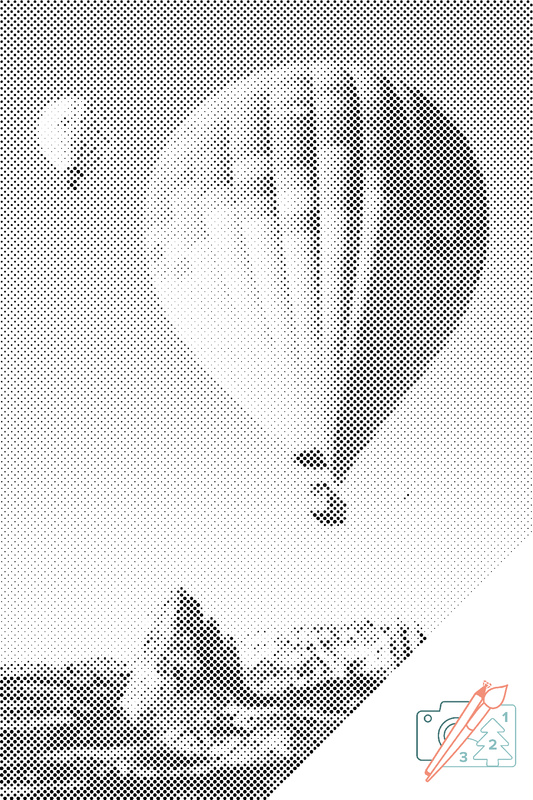 Mal-med-prikker -  Varmluftballoner i bjergene