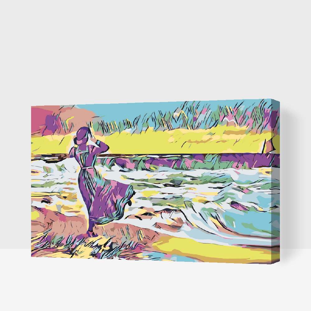 Paint by Numbers - Damen på stranden