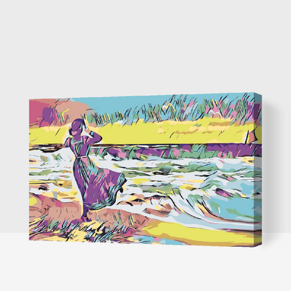 Paint by Numbers - Damen på stranden