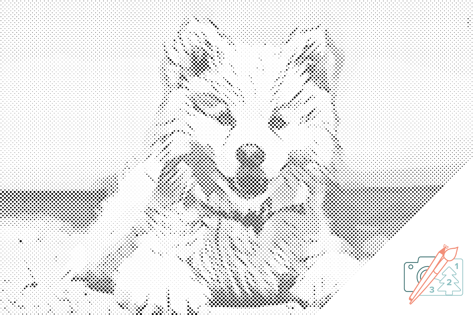 Mal-med-prikker -  Glade hund