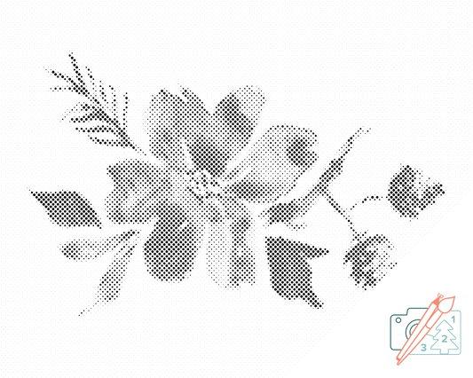 Mal-med-prikker -  Skitsen af blomsten