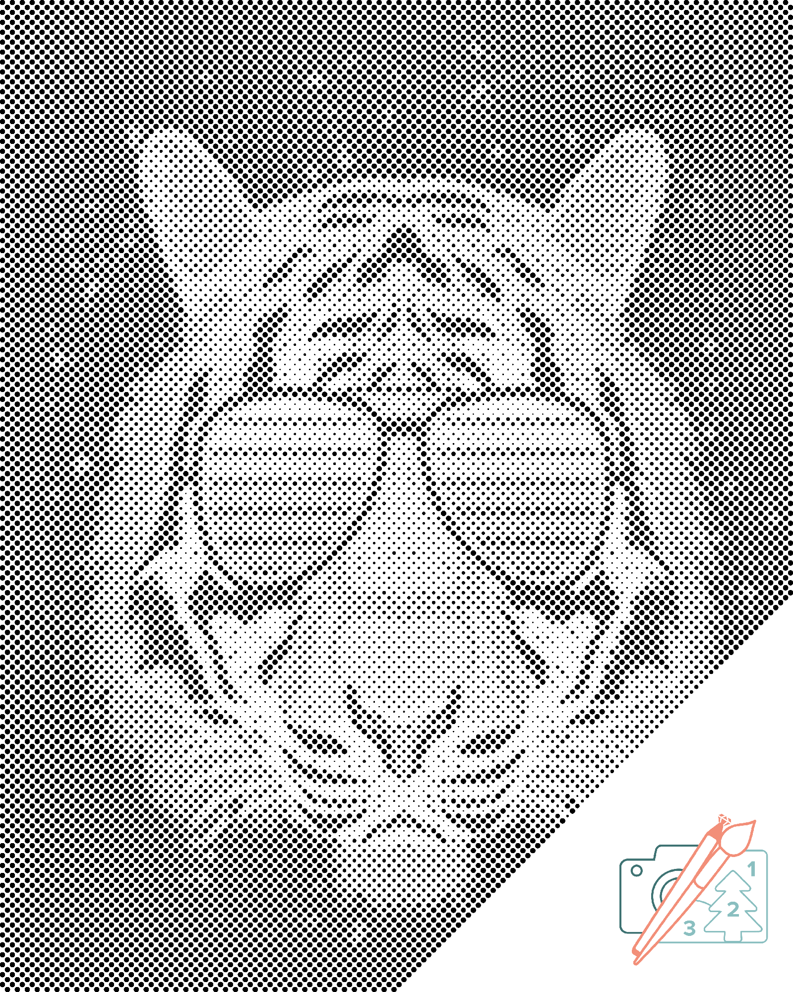 Mal-med-prikker -  Tiger med briller