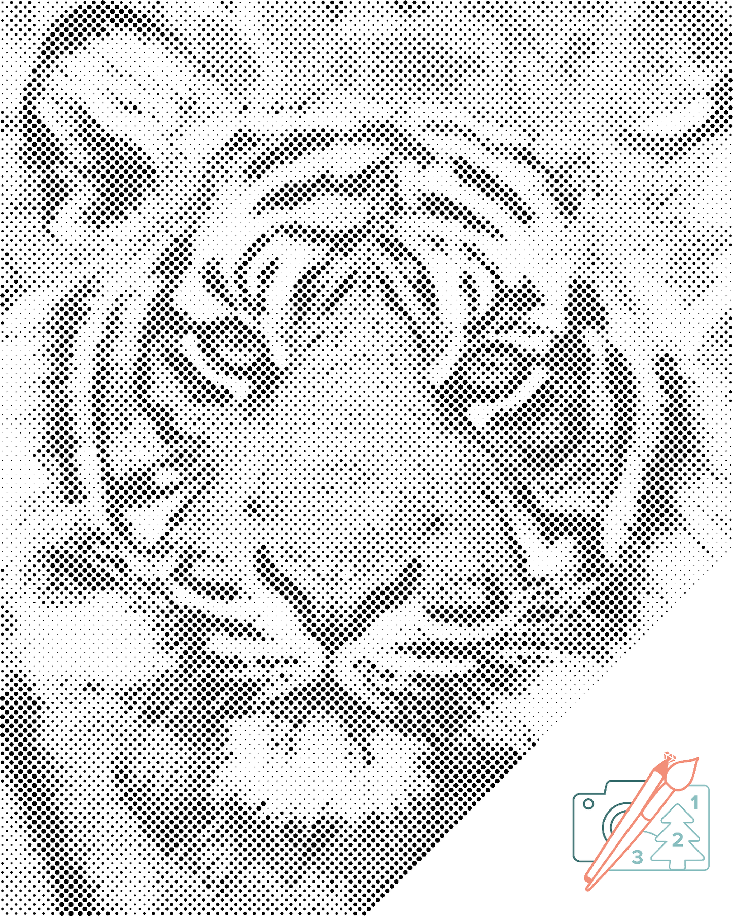 Mal-med-prikker -  Tiger Head 2