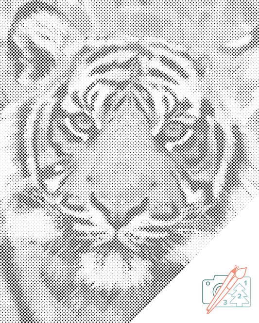 Mal-med-prikker -  Tiger Head 2
