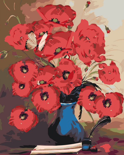 Paint by Numbers - Røde valmuer