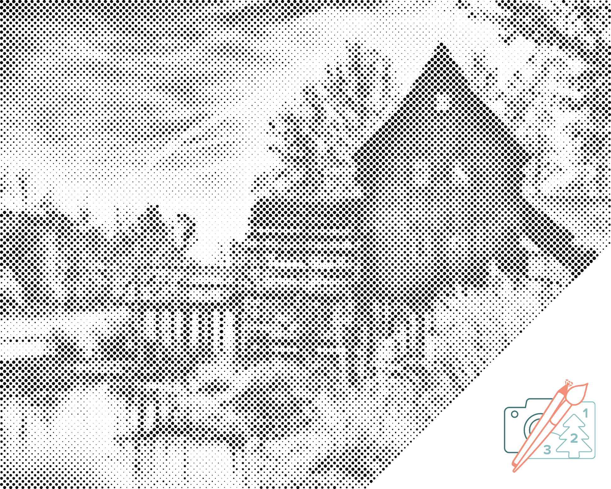 Mal-med-prikker -  Vandmølle