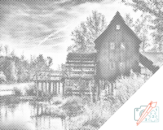 Mal-med-prikker -  Vandmølle