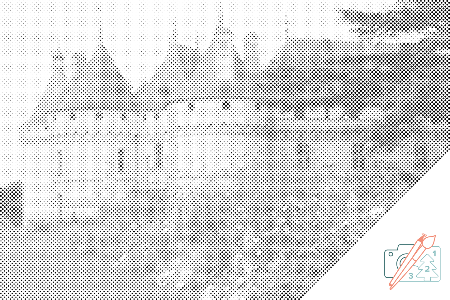 Mal-med-prikker -  Loire-slottet