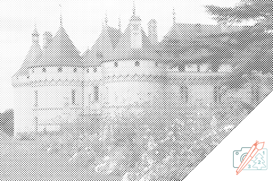 Mal-med-prikker -  Loire-slottet