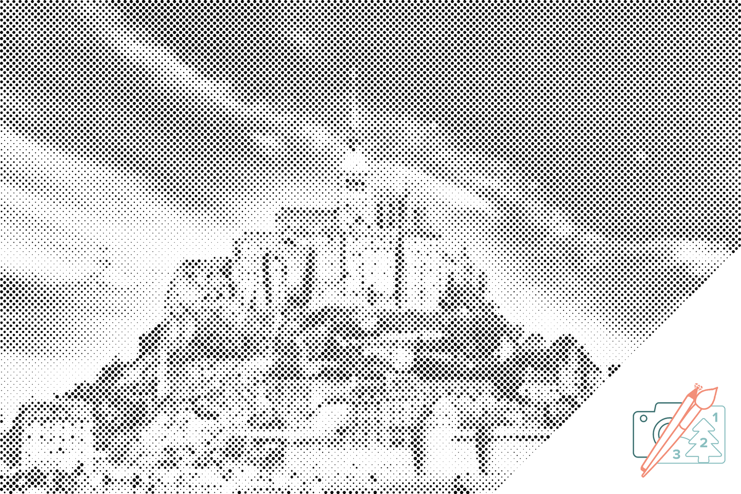 Mal-med-prikker -  Mont St. Michel