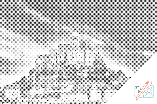 Mal-med-prikker -  Mont St. Michel