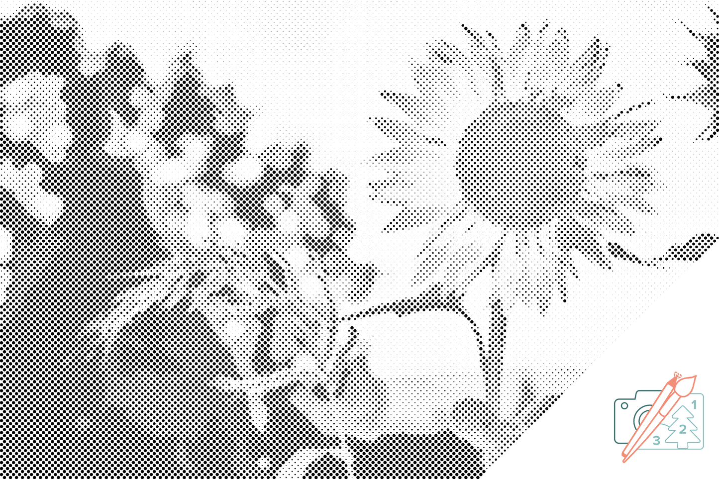 Mal-med-prikker -  Sangblomster på engen