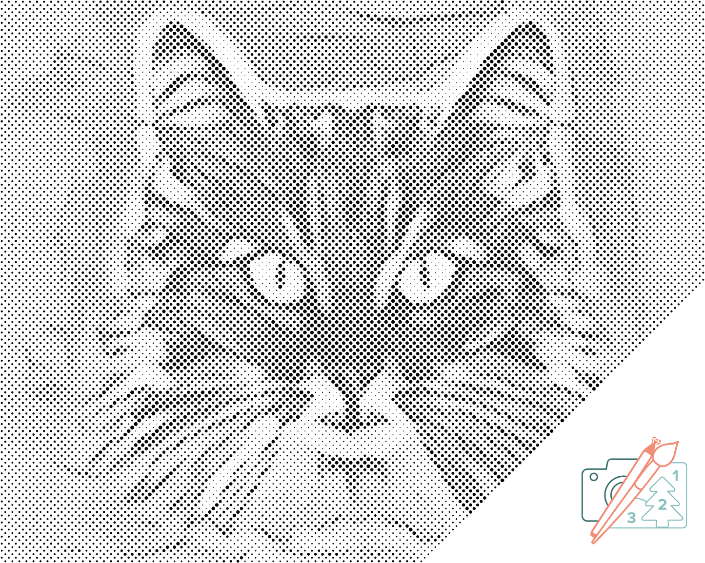 Mal-med-prikker -  Kattens blik 2