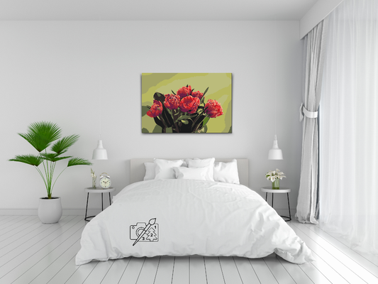 Paint by Numbers - Buket røde tulipaner