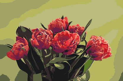 Paint by Numbers - Buket røde tulipaner