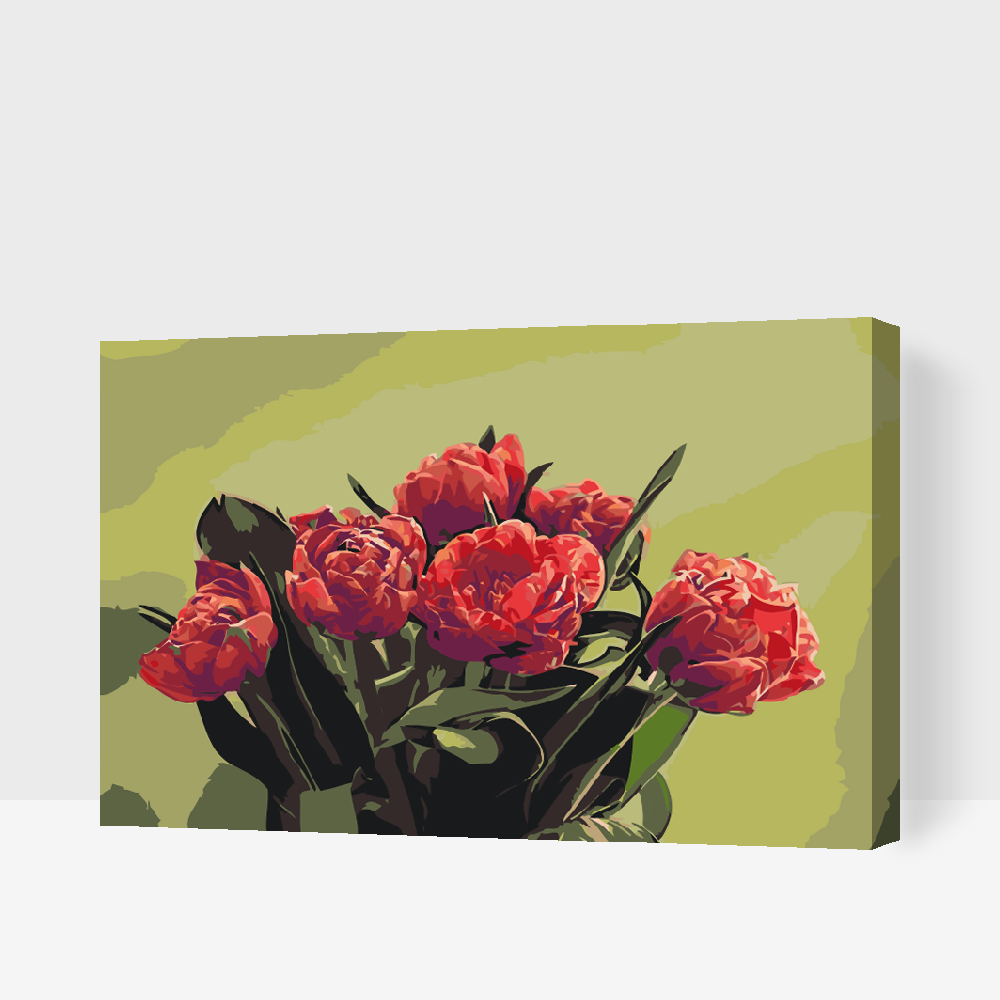 Paint by Numbers - Buket røde tulipaner