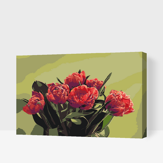 Paint by Numbers - Buket røde tulipaner