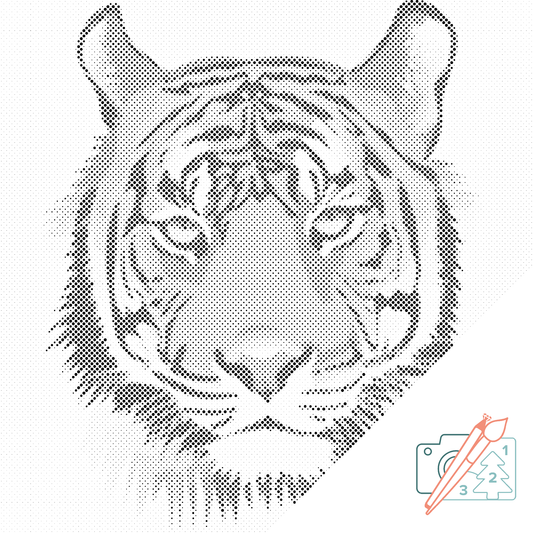 Mal-med-prikker -  Tigerhoved