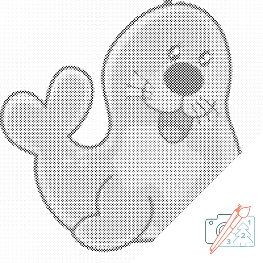 Mal-med-prikker -  Glad Seal