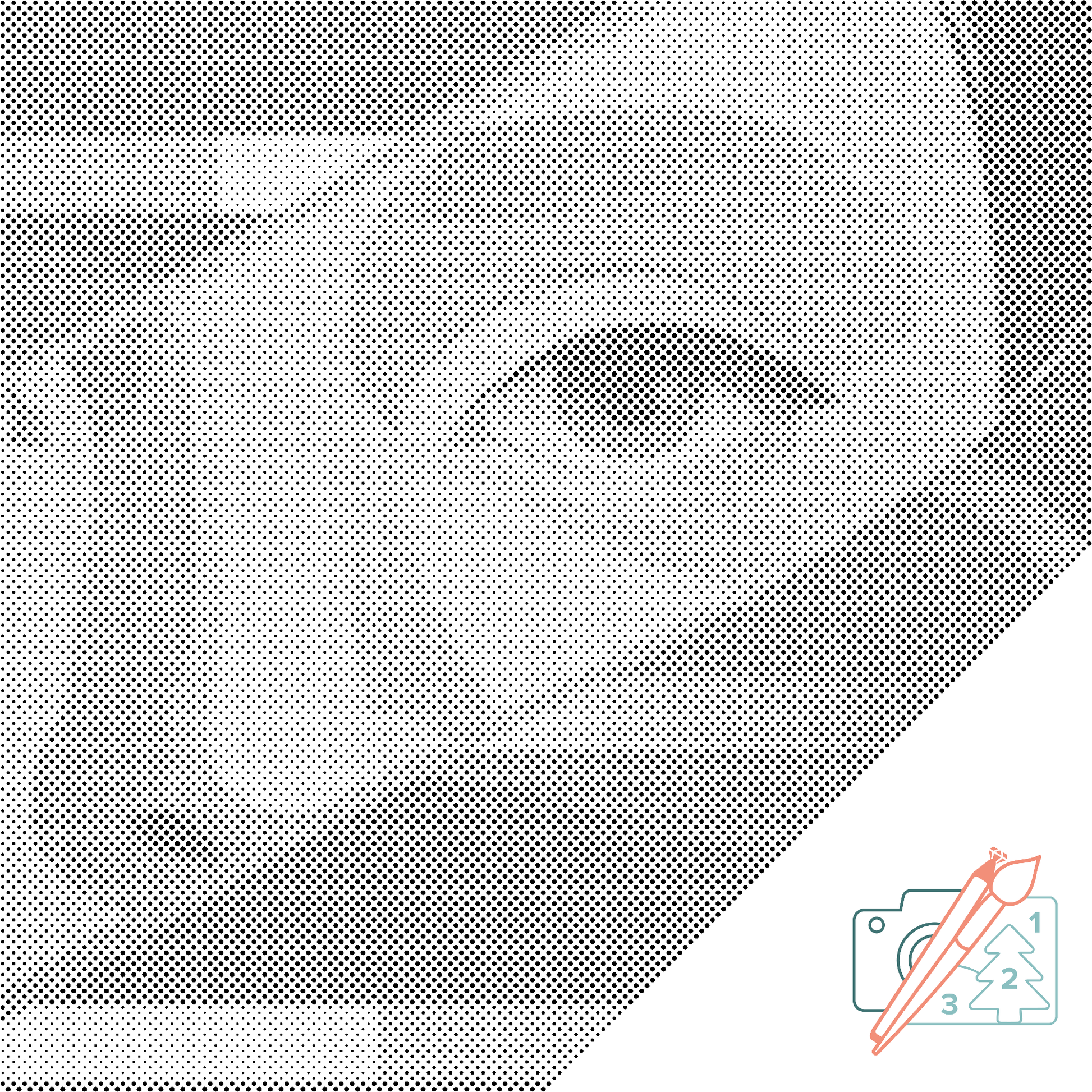 Mal-med-prikker -  Mysterious Face 2